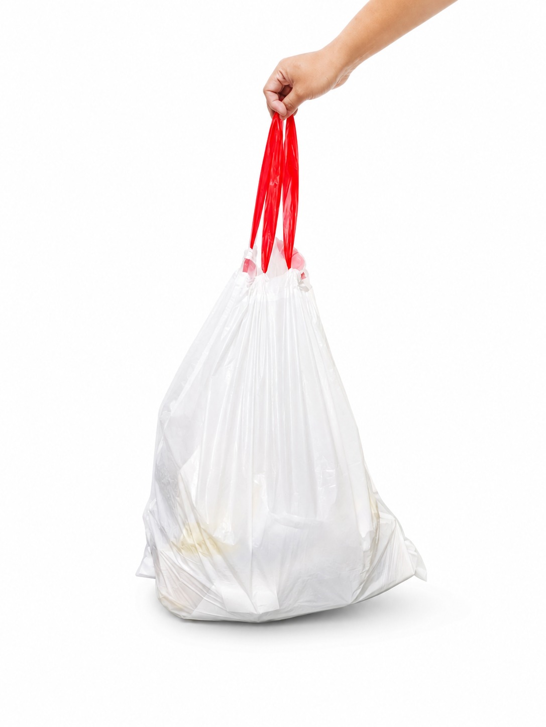 Kantong Sampah Putih Plastik Sampah Roll Tali Isi 7 PCS Premium Tahan Beban +- 7 KG Anti Sobek Uk 61 × 69 CM Ramah Lingkungan